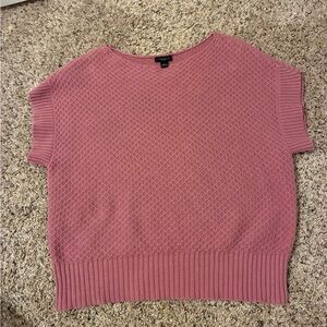 Ann Taylor mauve Textured Knit Top short sleeve
